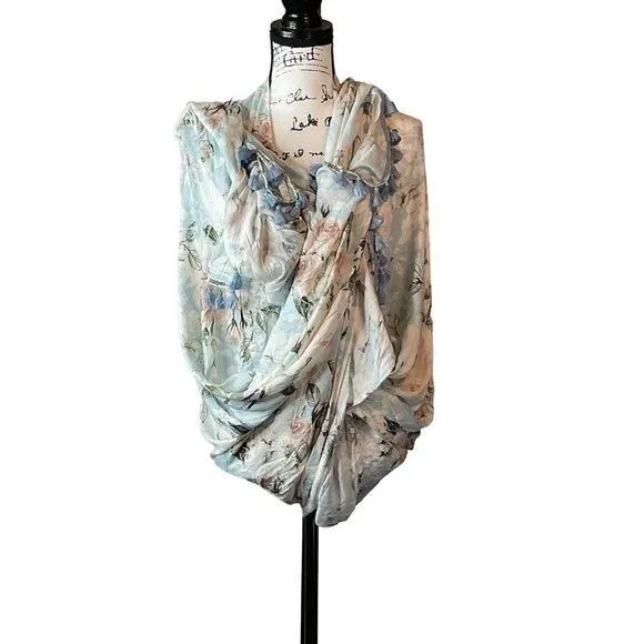 Product image for 123 - Chaser NWOT Light Blue Floral Shawl/scarf