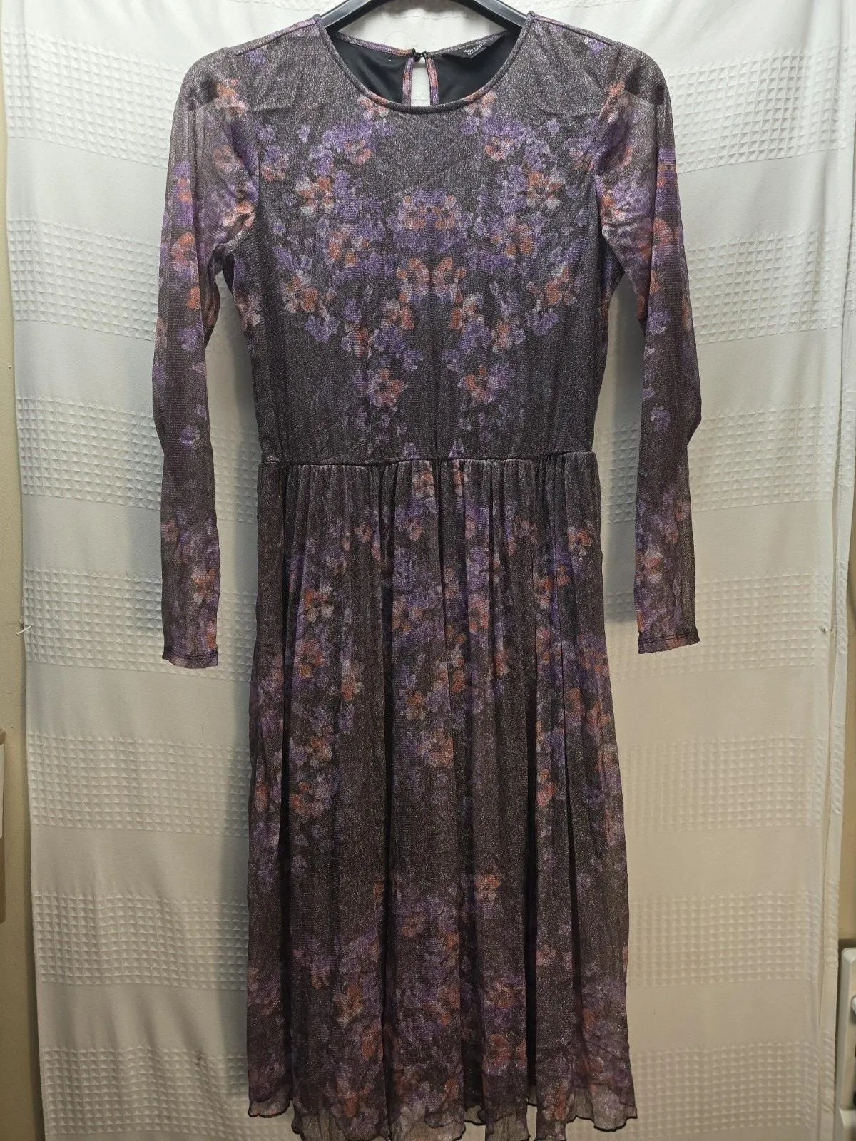 simply vera purple dress Simply Vera Wang Dress Womens Size Medium Long Sheer Sleeve Layered