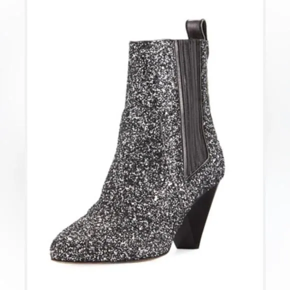 Product image for Veronica Beard Bennett Crushed Glitter Booties size 37