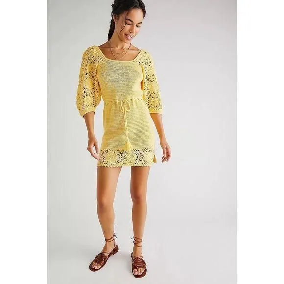 free people crochet mini dress Free People Sandy Mae Crochet Mini Dress