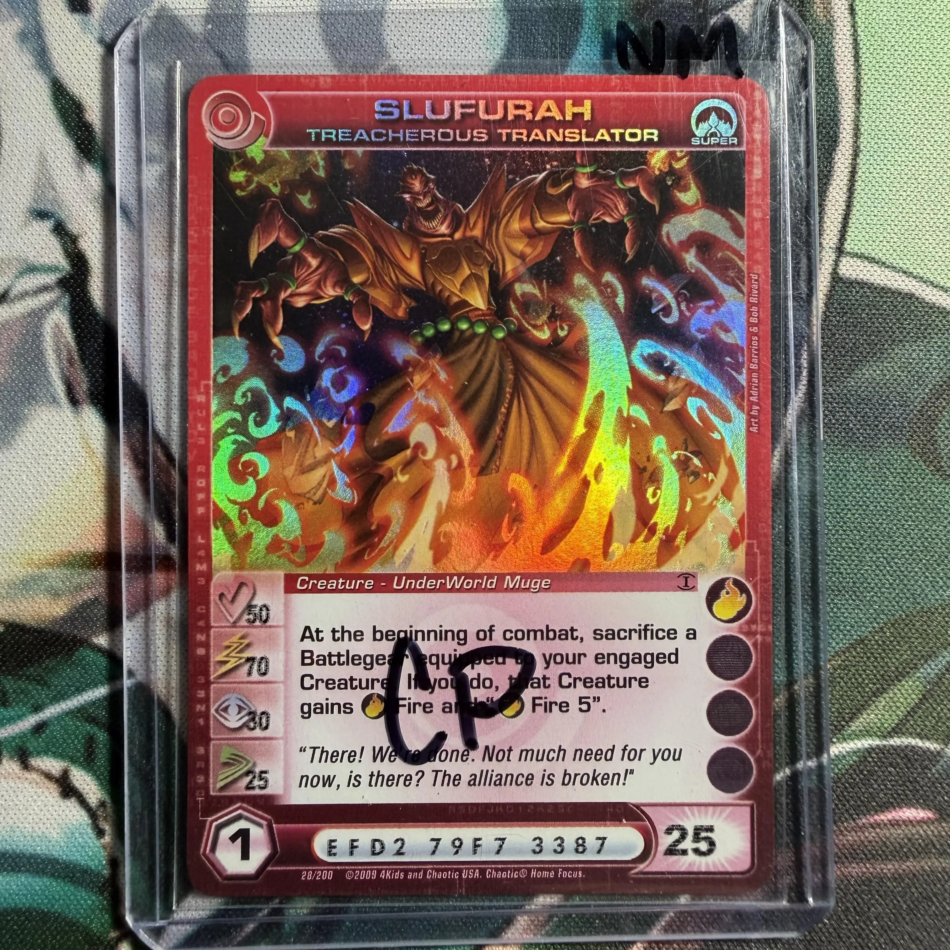 Lot #18 Chaotic 2max CP Slufurah Treacherous Translator AU Super Rare NM   Whatnot: Shop, Sell, Connect