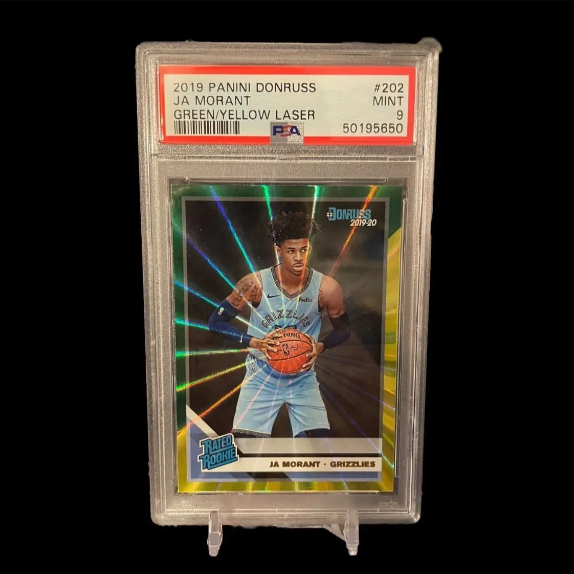 Product image for Ja Morant PSA 9 Green Yellow Laser Rated Rookie