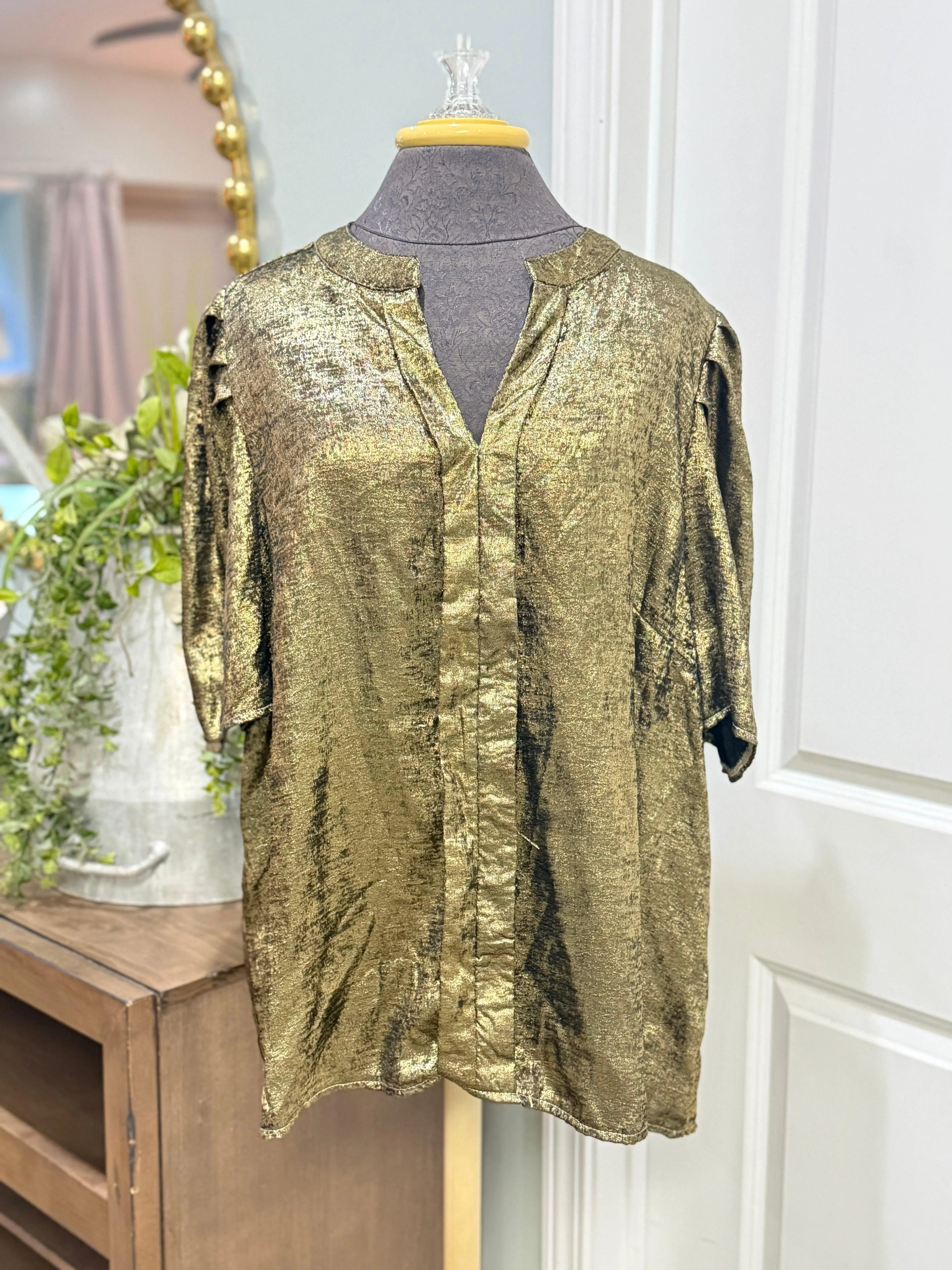 Womens Shein Gold Blouse 4XL
