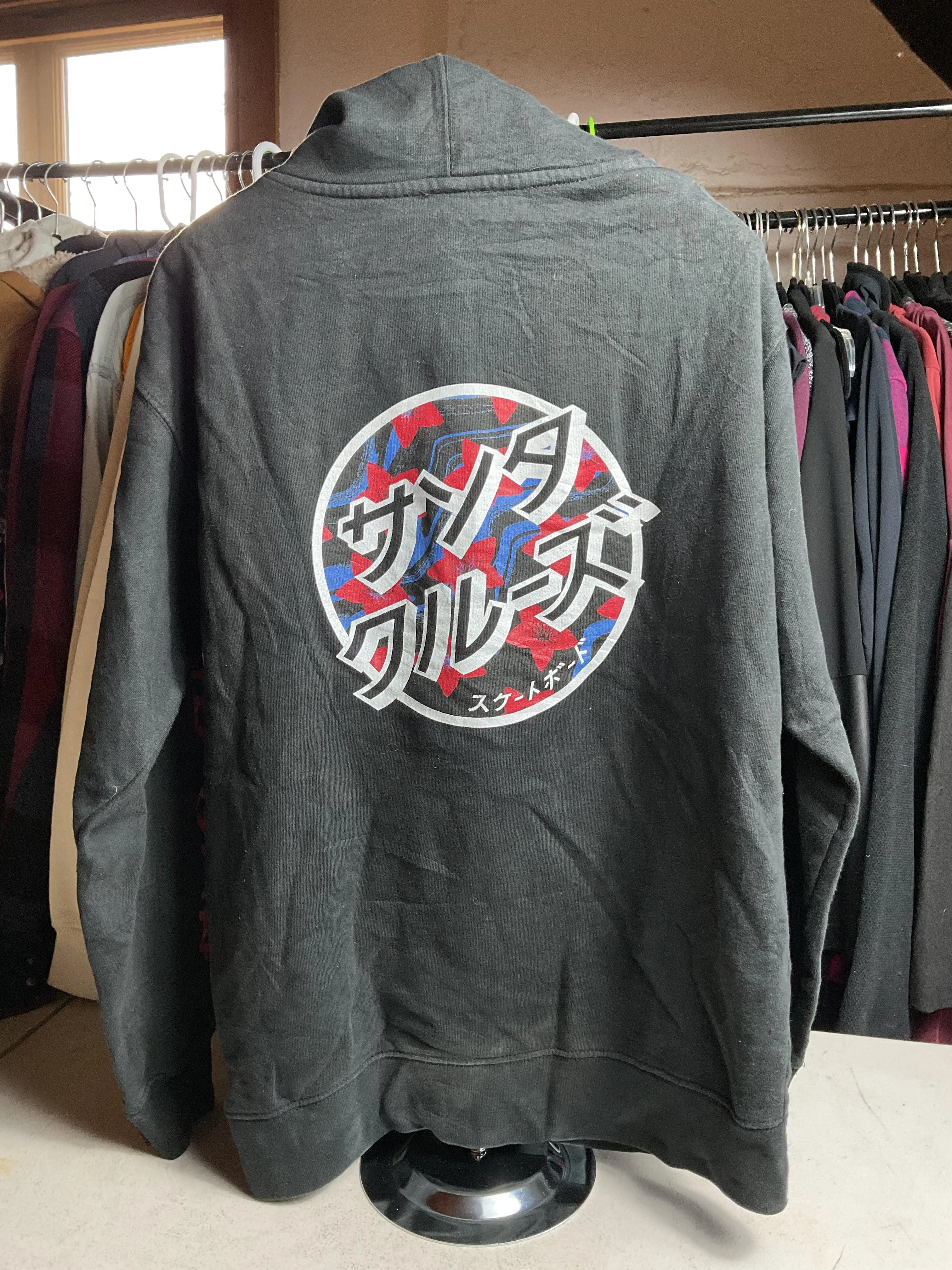 Santa Cruz Skateboards Hoodie Japanese Logo Men's Small