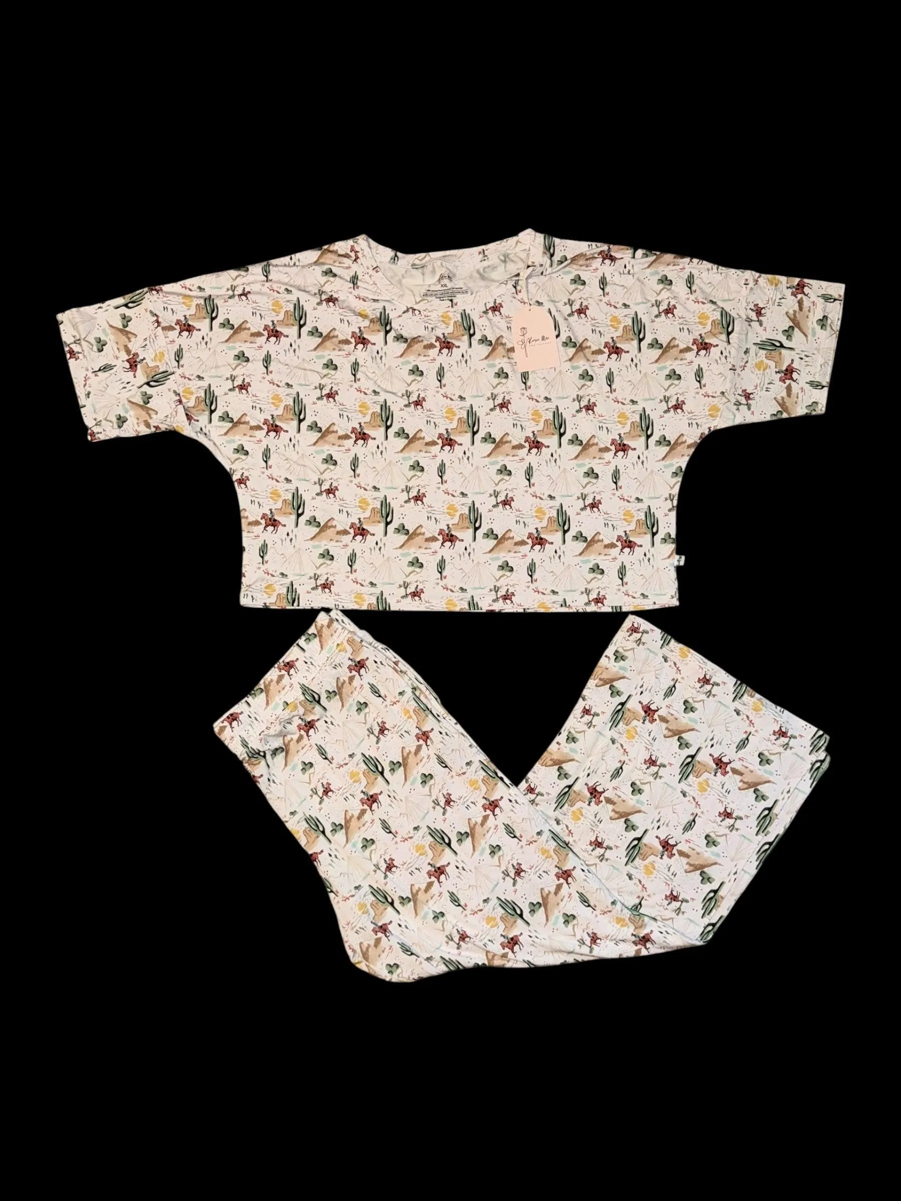 Western Roundup - Women’s Set Boxy Tee & straight leg pants