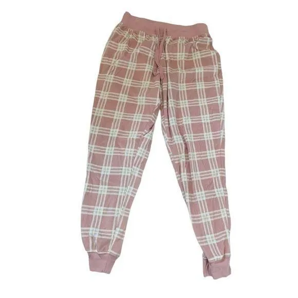 Product image for Aeropostale sweatpants women's large fleece style pink white drawstring soft