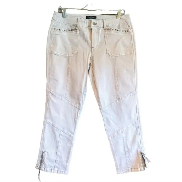 Product image for White House Black Market Pants Women's 10 Slim Crop Cotton Spandex Cream New