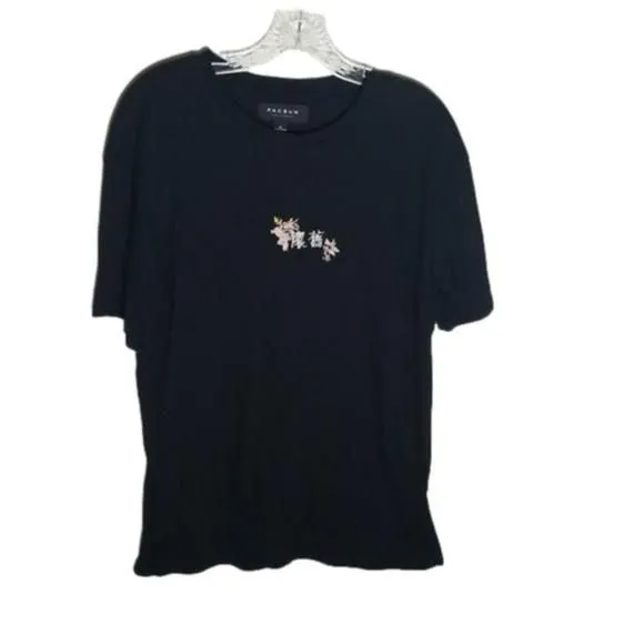 Product image for Pacsun Women's short sleeve black tee round neck relaxed fit‎ tee shirt medium