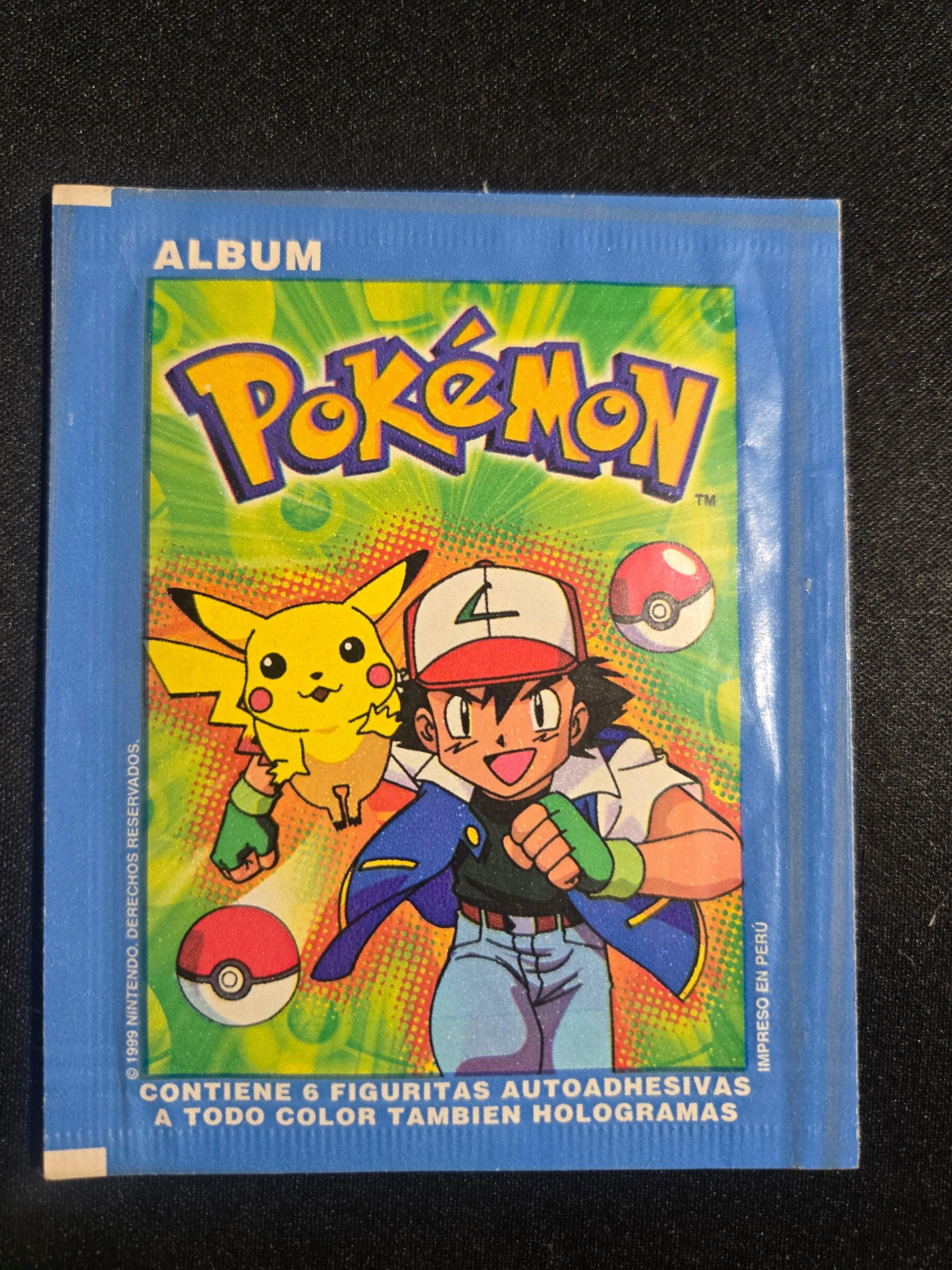 Extremely Rare Vintage Pokémon Sticker Pack Sealed 1999 Peru Navarrete (Hologram)