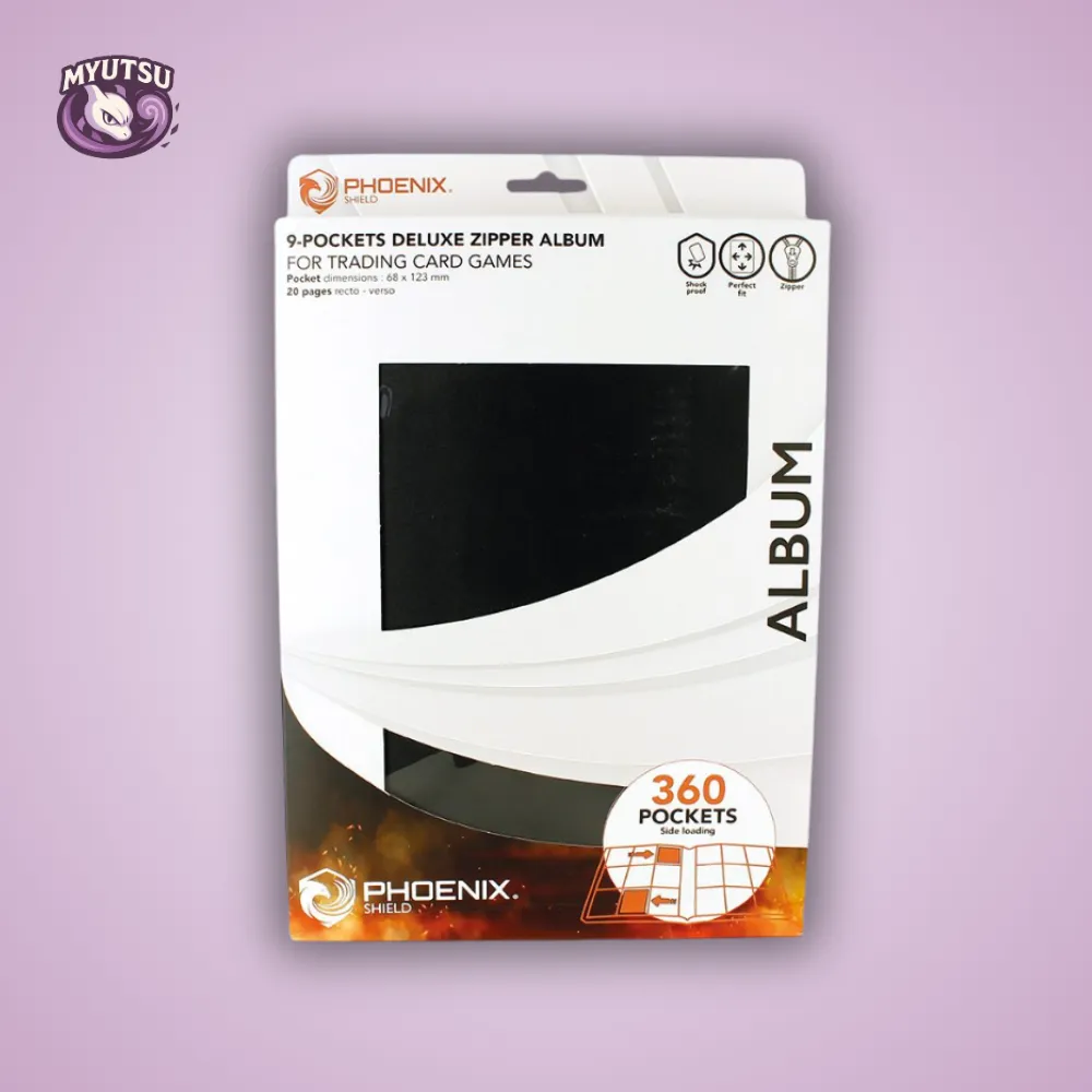 Phoenix Shield Portfolio - ALBUM DELUXE ZIP - Black - 20 pages de 9 cases (360 cartes recto-verso)