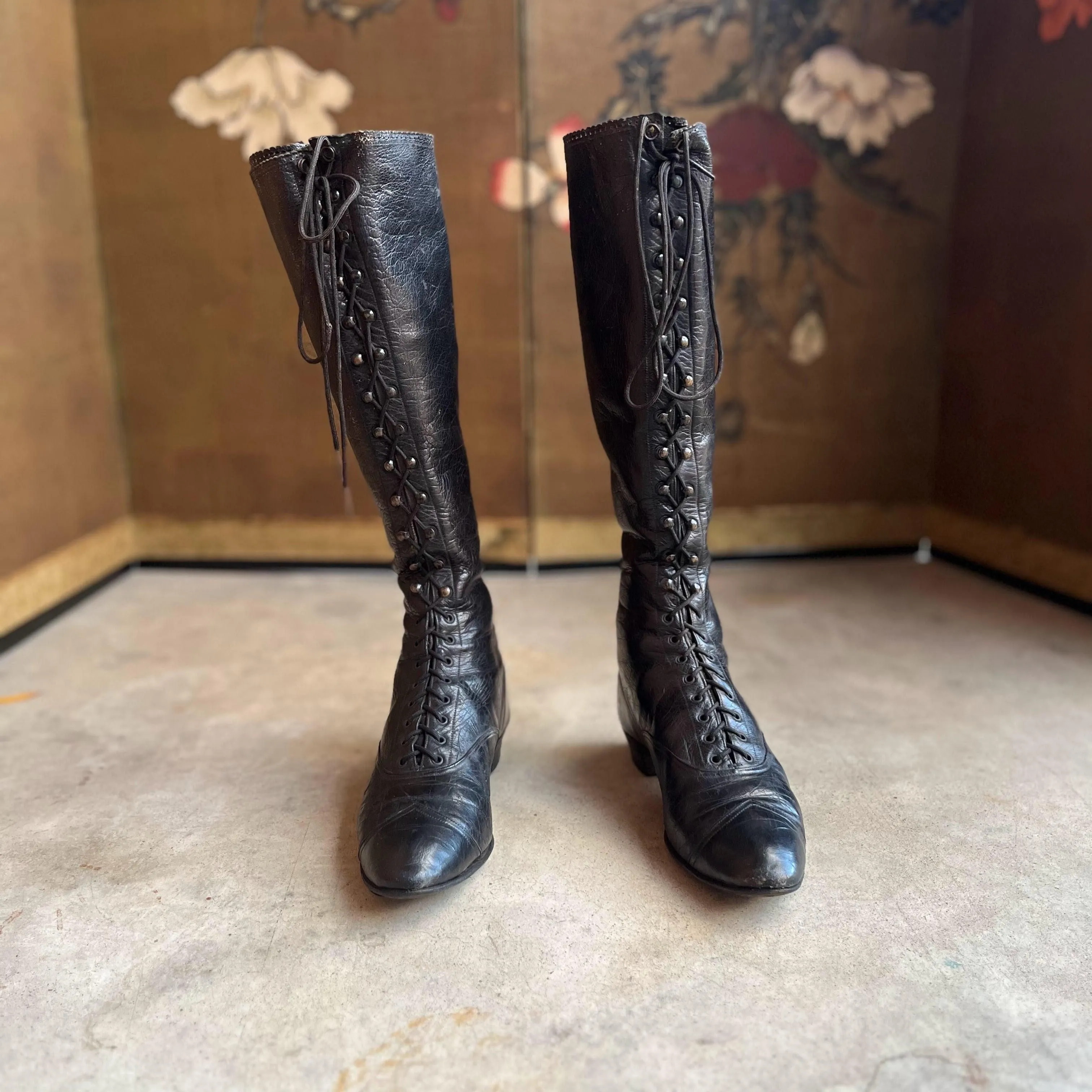c. 1890s-1900s Cycling Boots