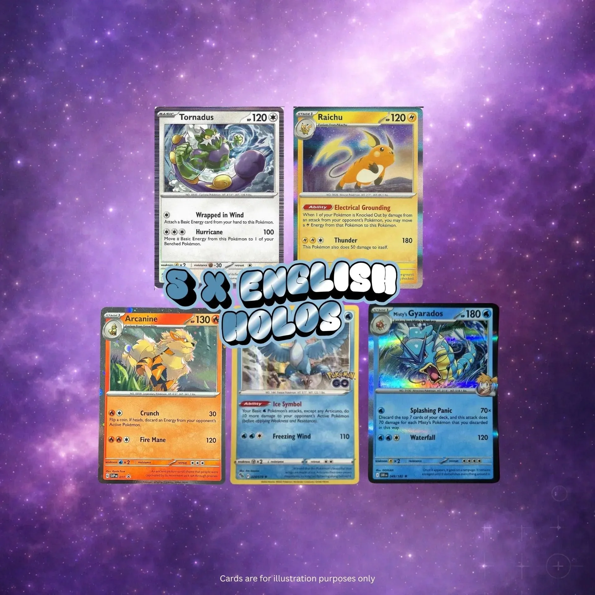 5 Genuine Pokemon TCG Holos - Assorted