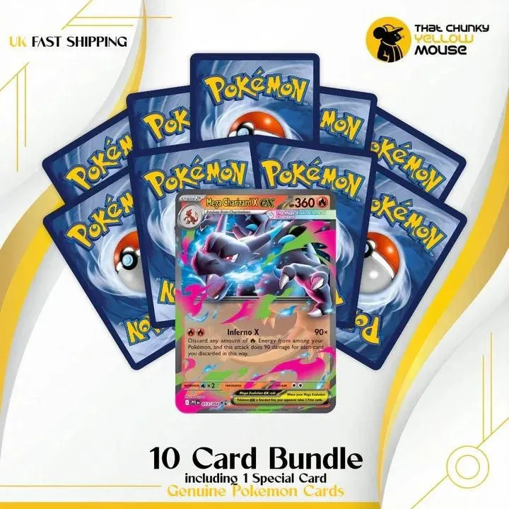 Pokemon TCG - Mystery Packs - 10 Cards and a guaranteed V/VX/EX/GX/VM