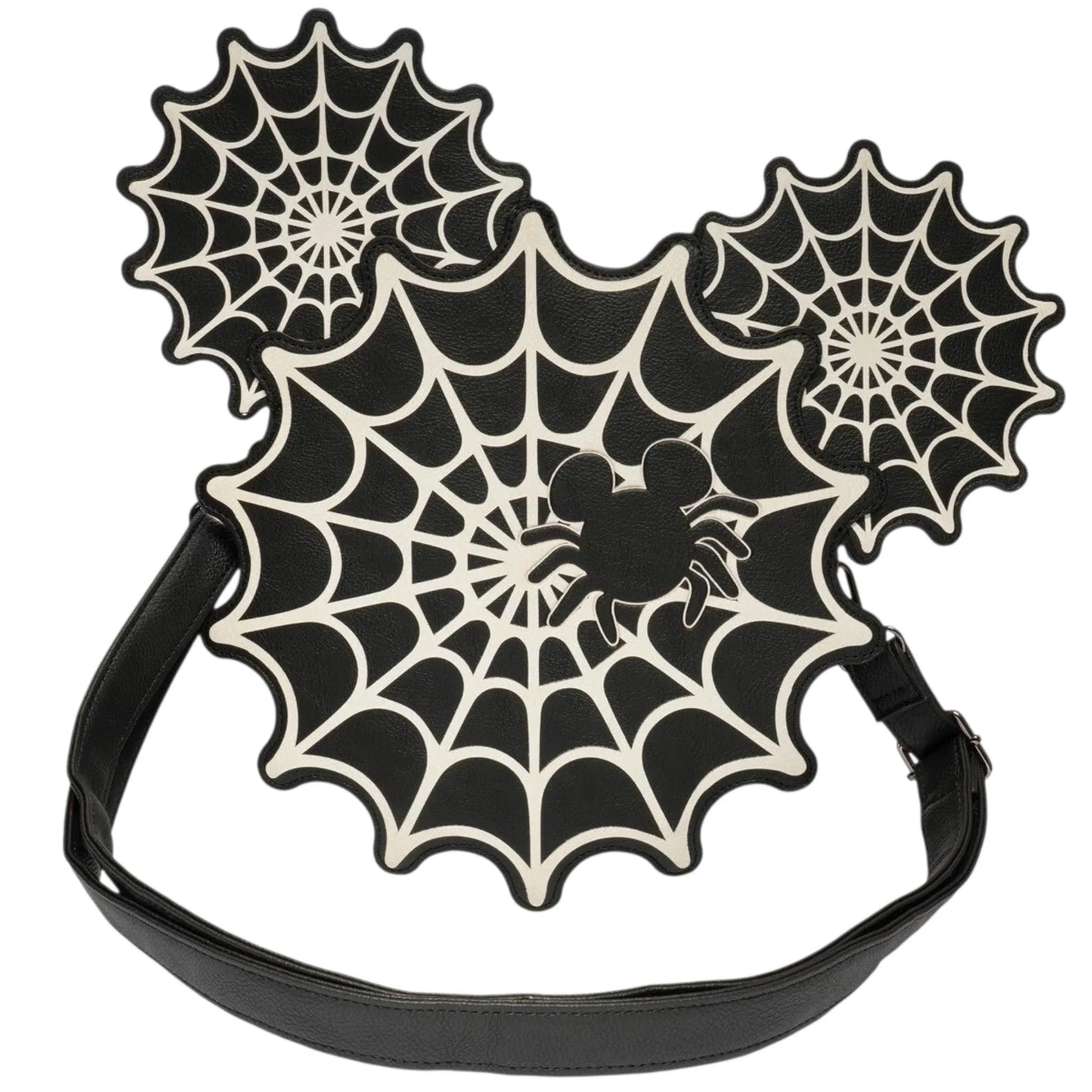 Loungefly Disney Mickey Mouse Spiderweb Glow in the Dark Crossbody Purse