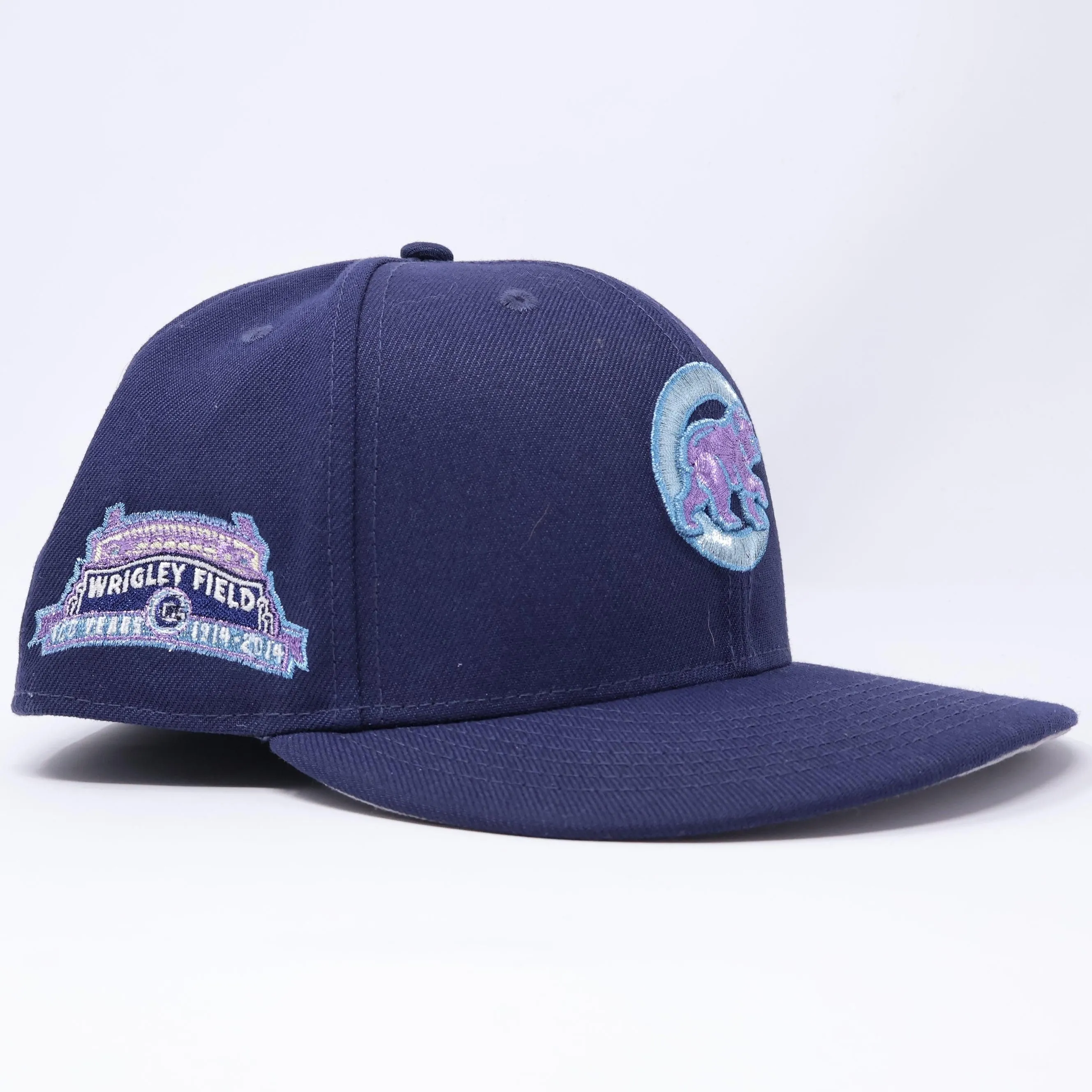 USED 3/8 Navy Chicago Cubs Wrigley Field 59fifty New Era Fitted Hat Cap