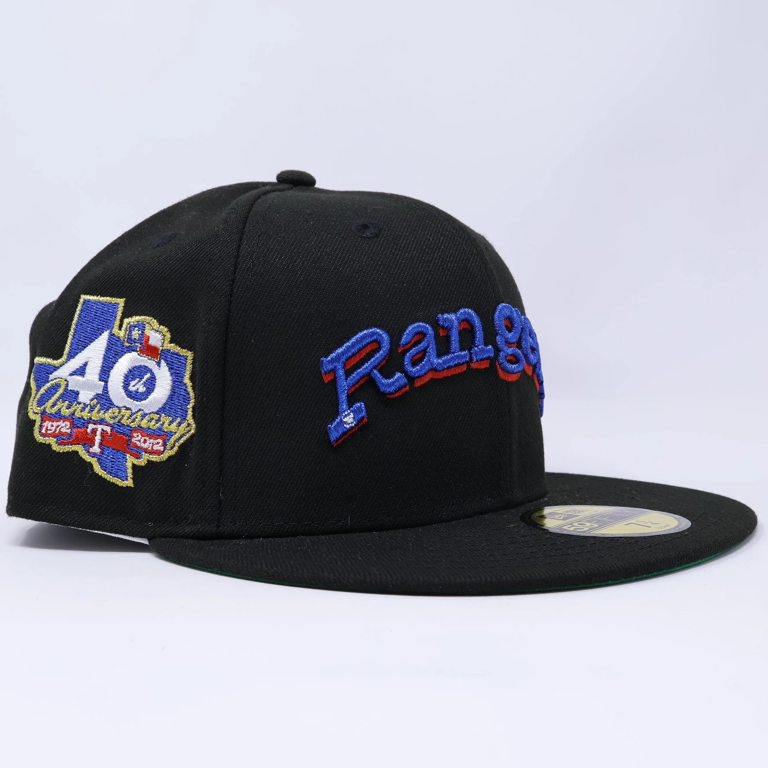 NWT 1/4 Black Dallas Texas Rangers 40th Anniversary 59fifty New Era Fitted Hat Cap