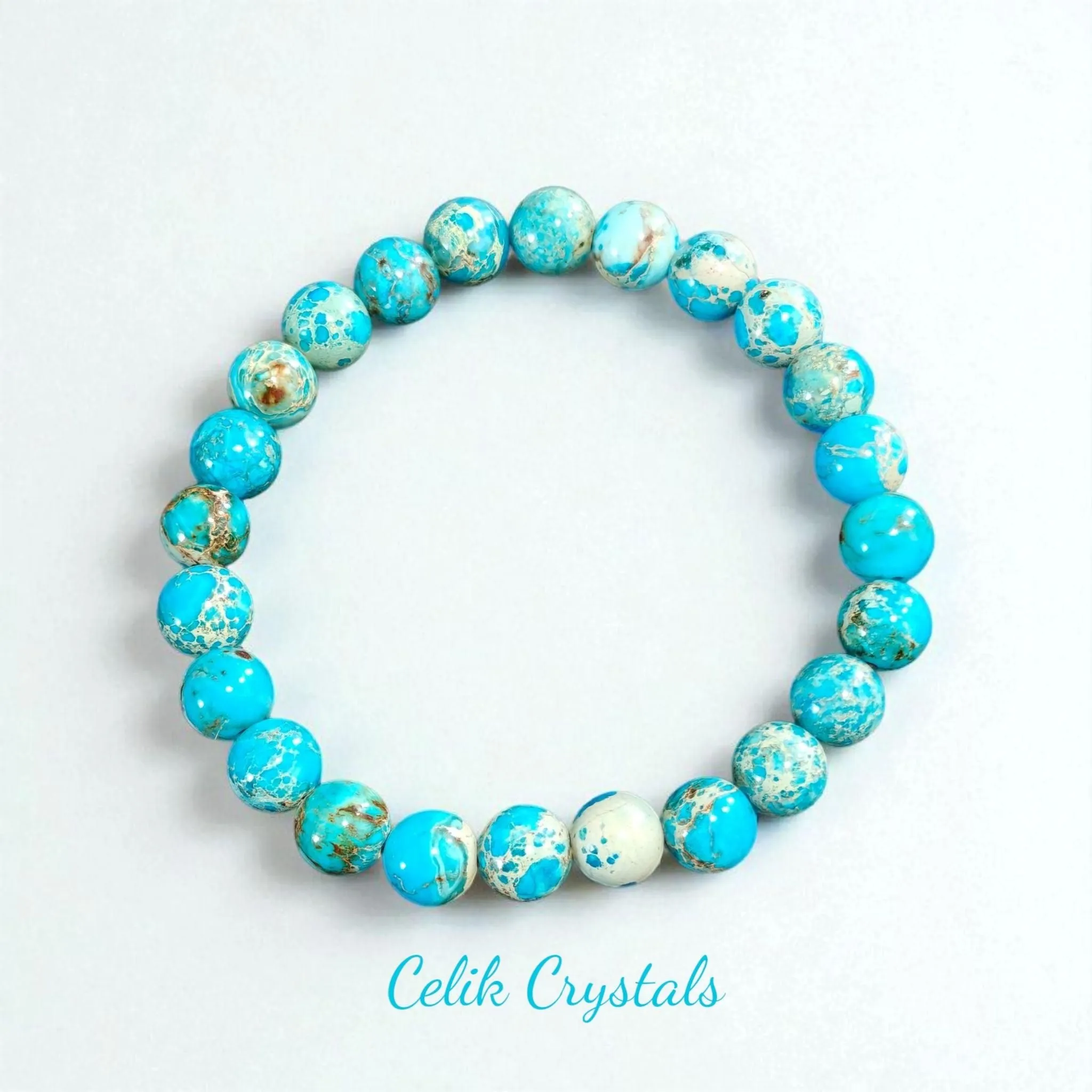 Blue Imperial Jasper Bracelet 8mm Unisex
