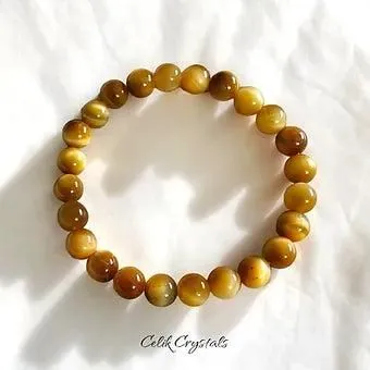 Golden Tiger Eye Bracelet Unisex 8mm or 10mm