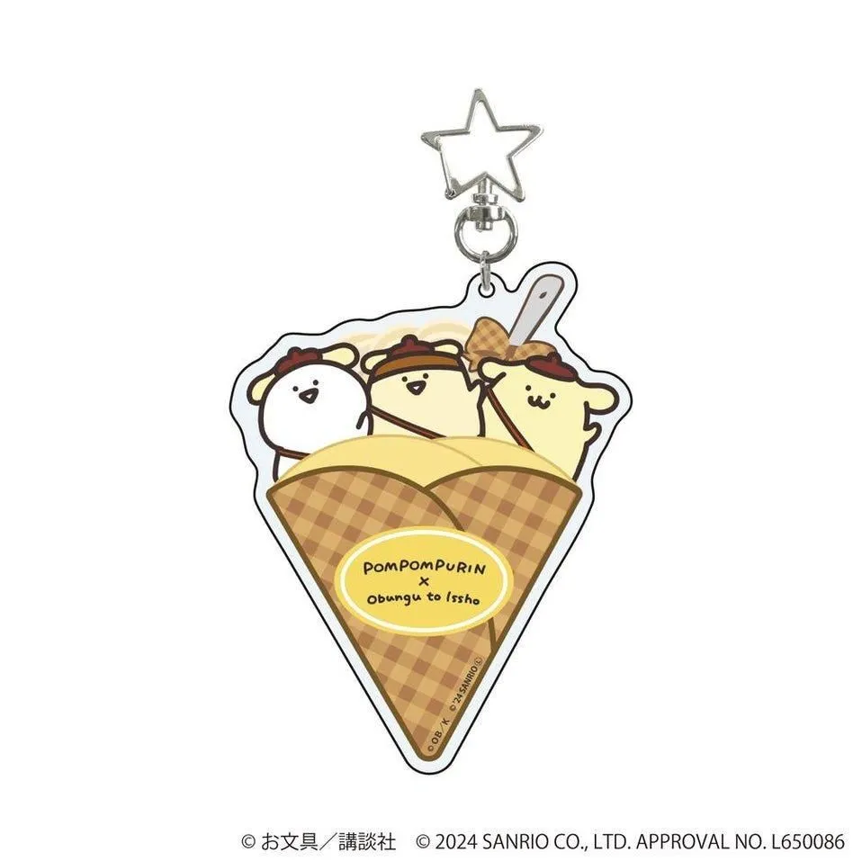 [STANDING] "Obungu to Issho x Pompompurin Crepe" Acrylic Keychain