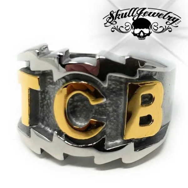 Two-Tone 'TCB' Elvis Presley Ring (#424TwoTone)