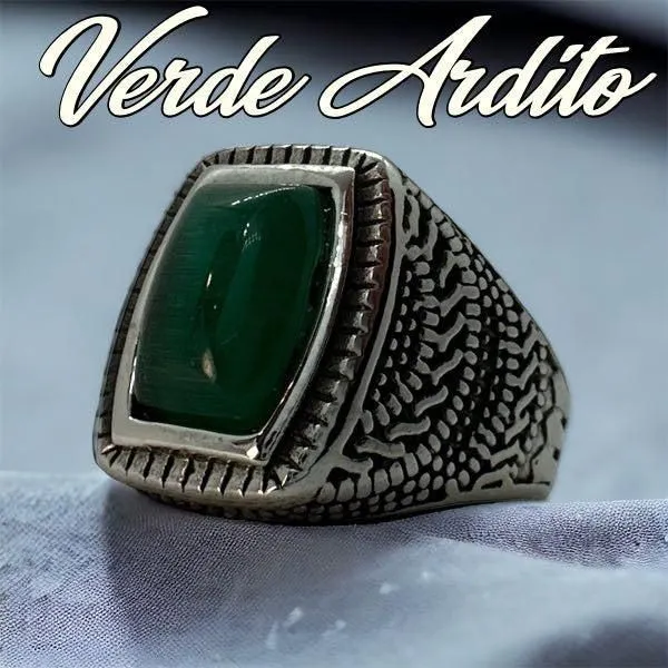 LIMITED EDITION 'Verde Ardito' Green Stone Ring (#r0020)