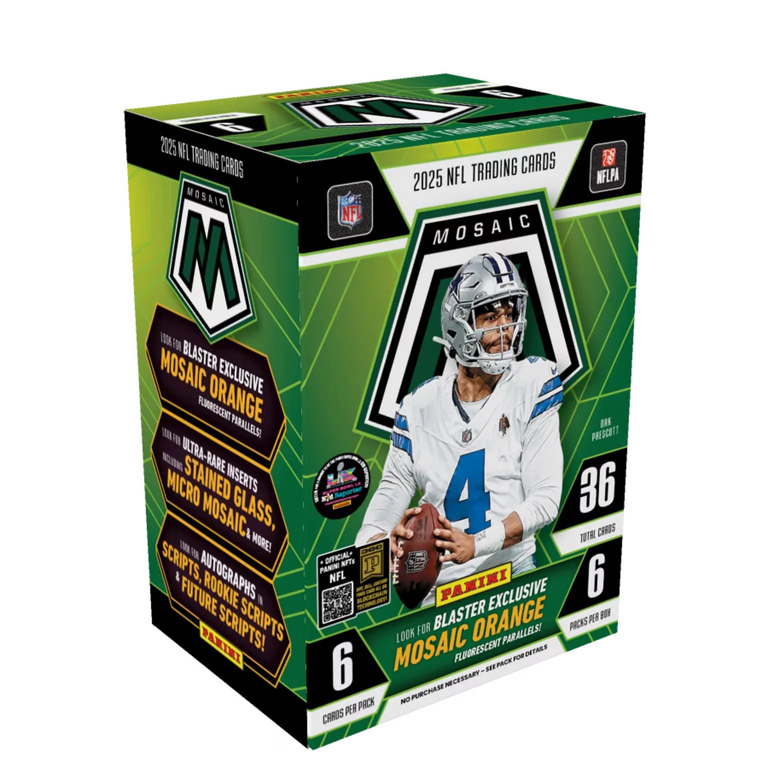 2025 Panini Mosaic Football 6-Pack Blaster 20-Box Case (Mosaic Orange Parallels)