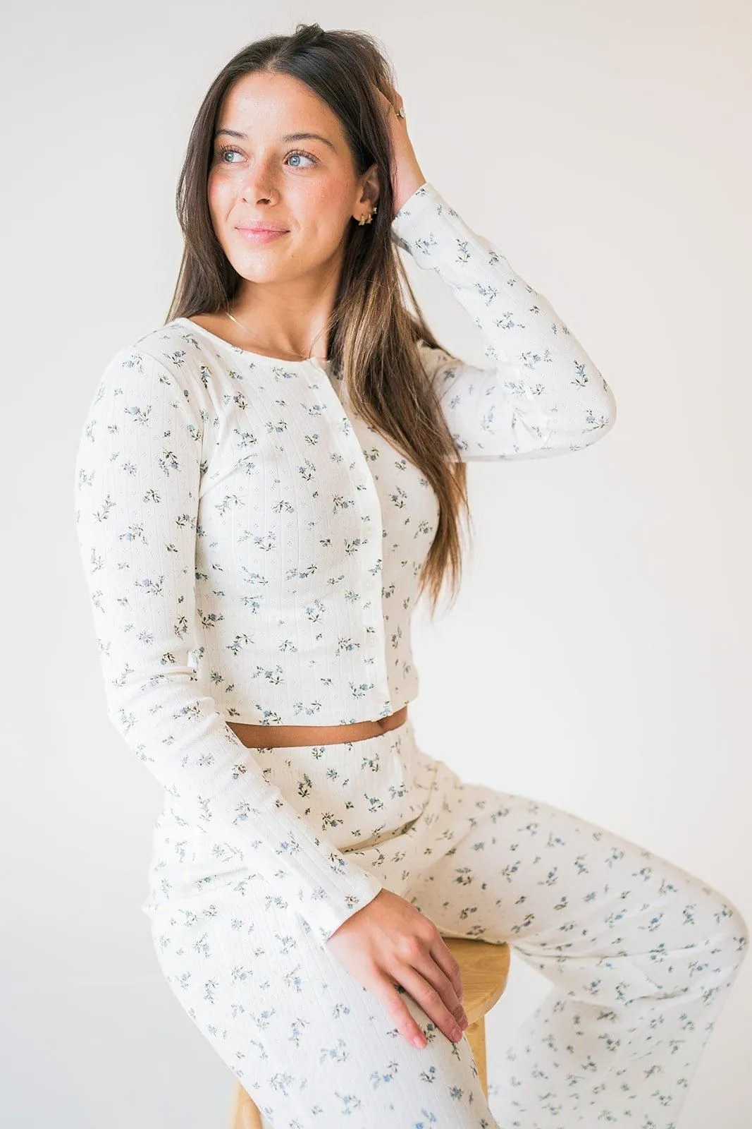 Floral Pointelle Cardigan