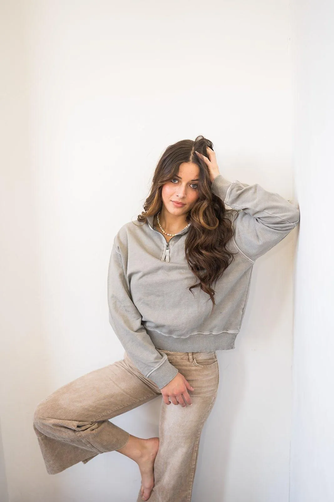 VIntage Look Half Zip Pullover