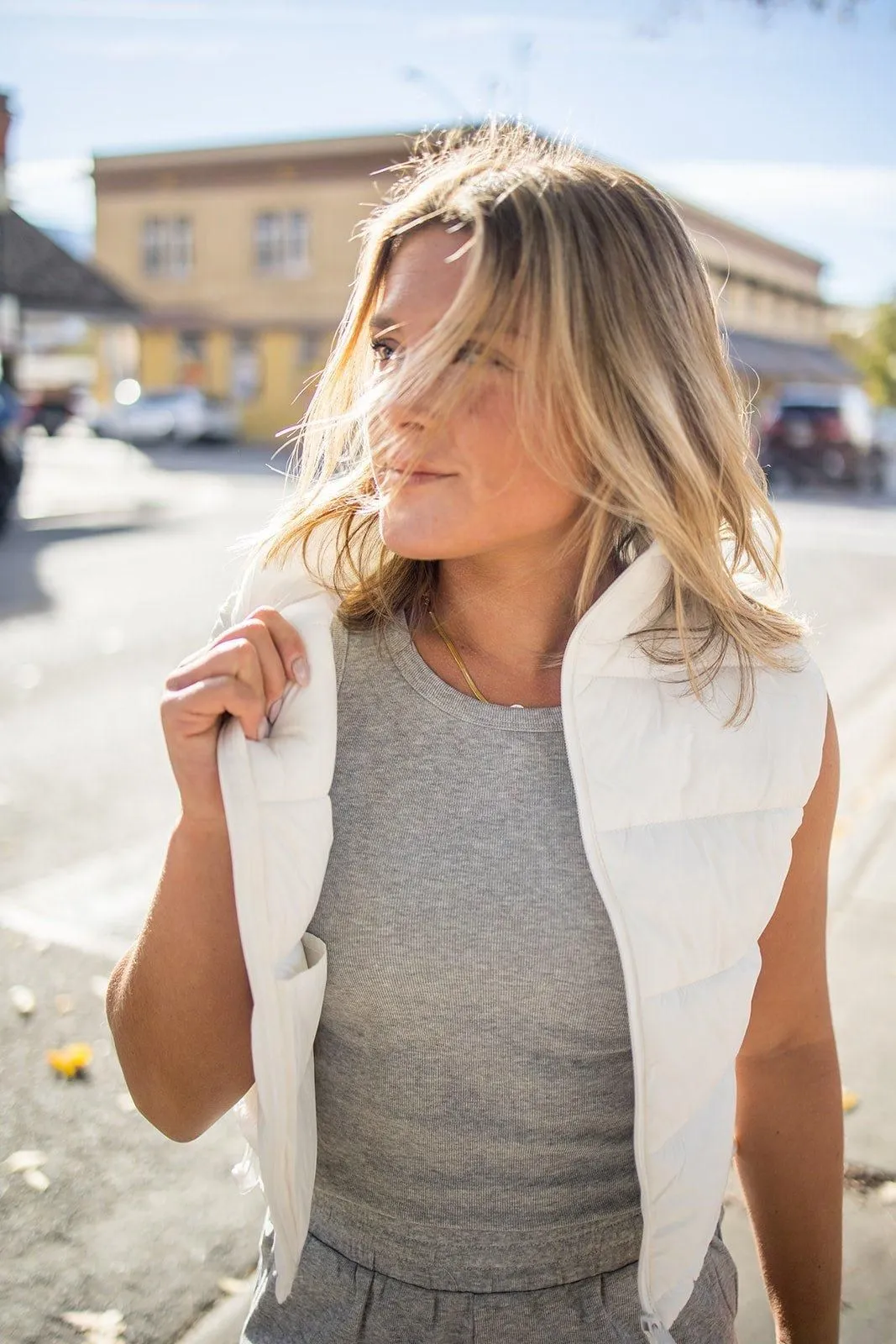 Cropped Puffer Vest