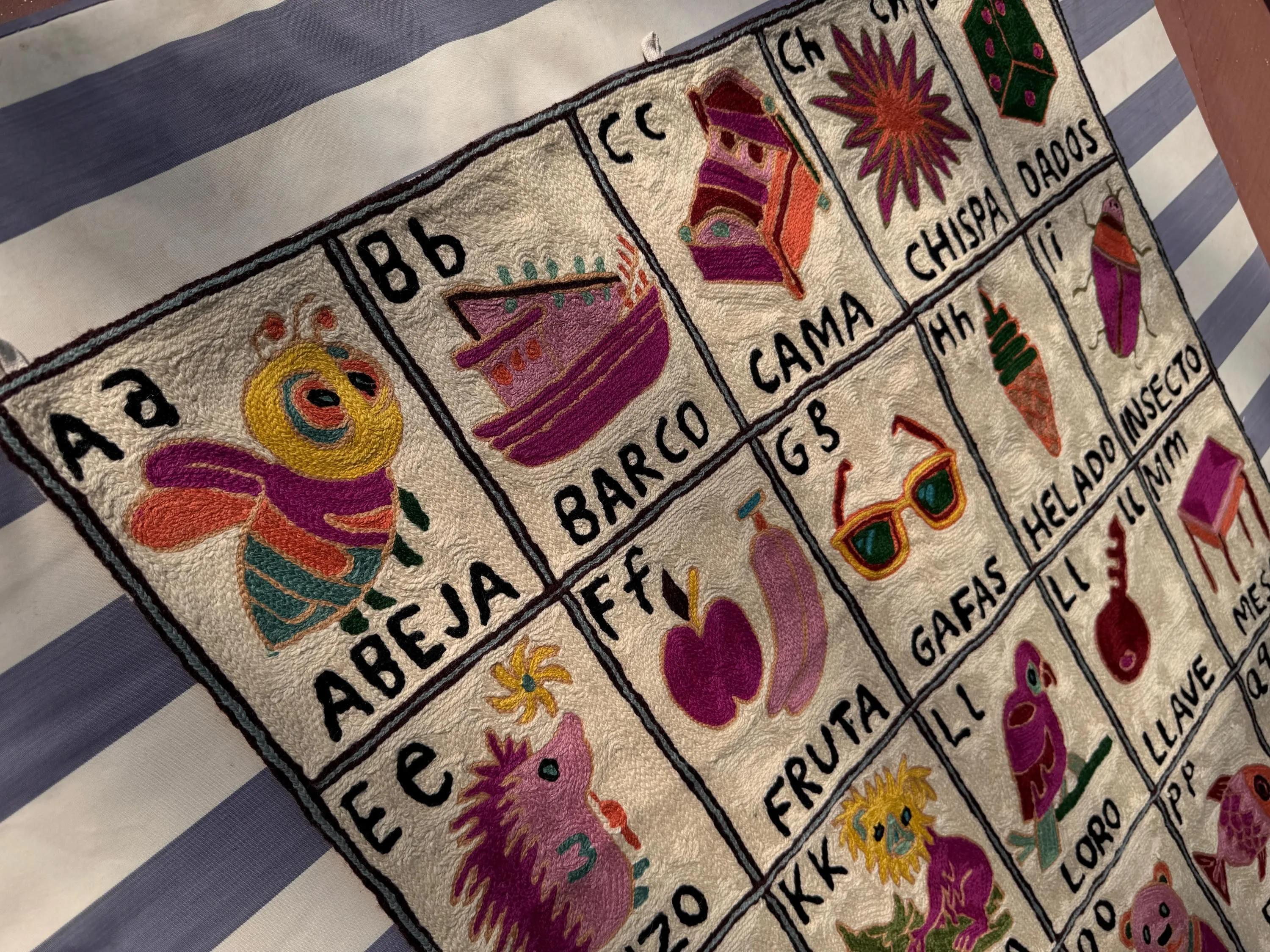 Handmade Portuguese Alphabet Tapestry for Babies and Kids
