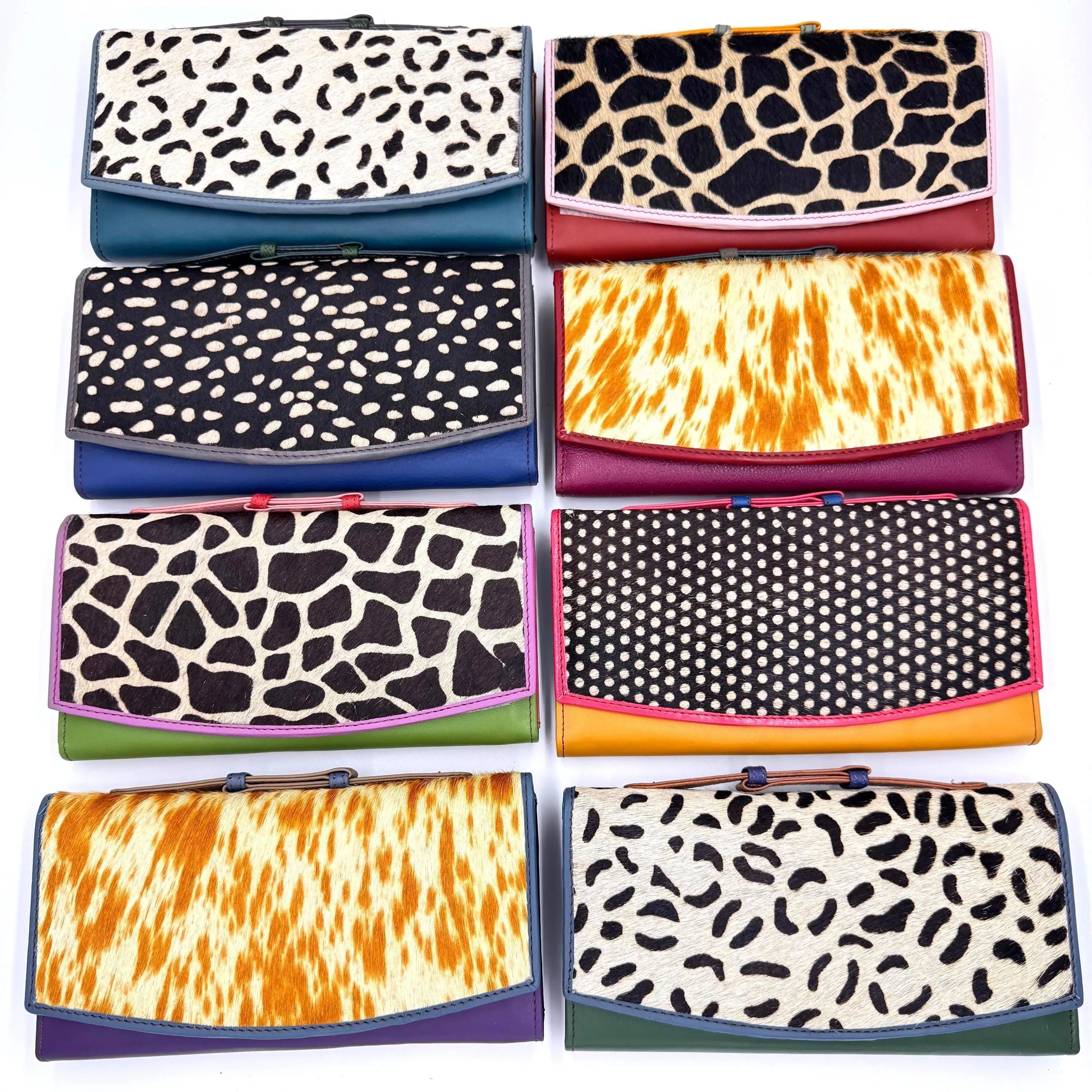 Recycled Leather Animal Print Clutch Wallet