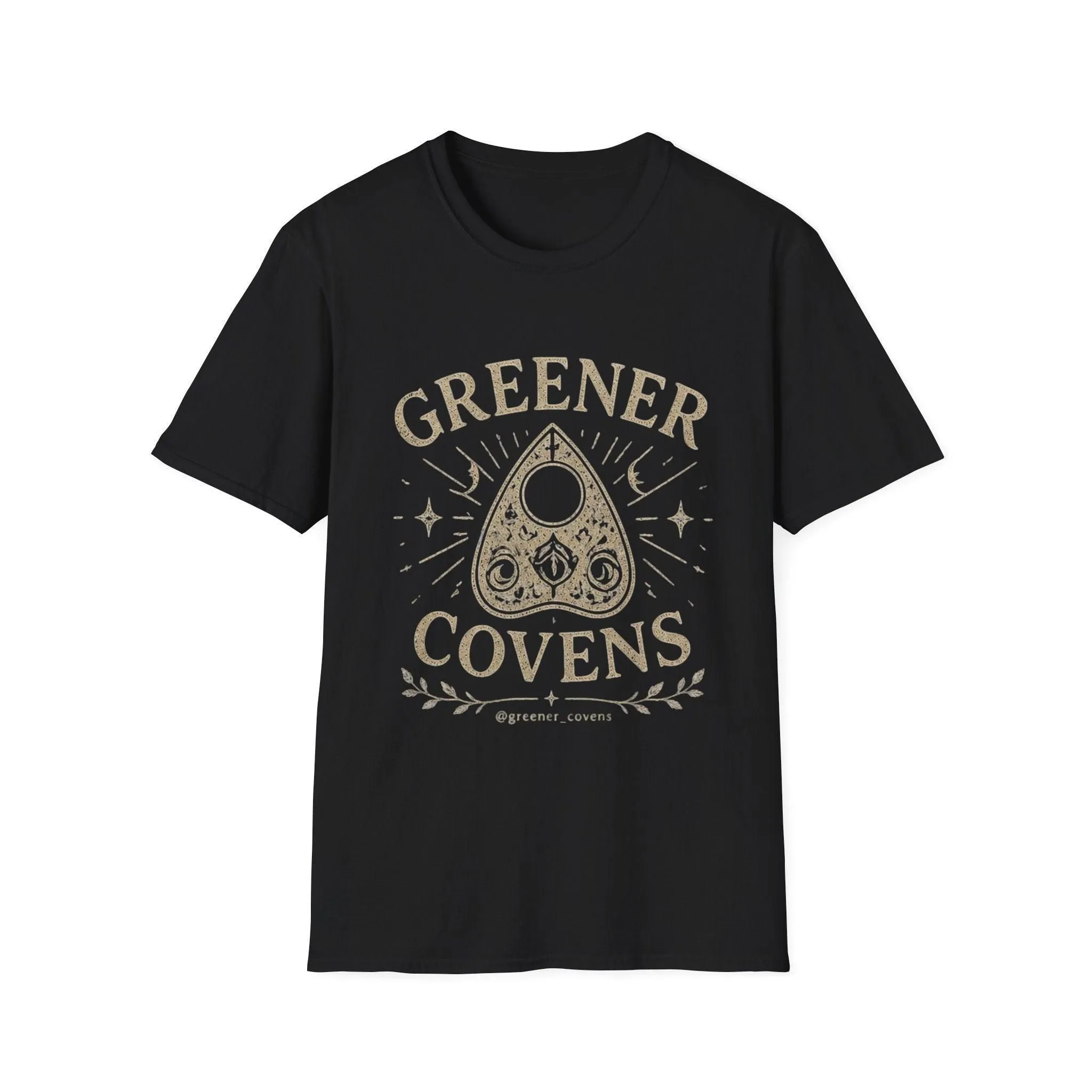 Greener Covens Ouija Planchette T-Shirt — Witchy Spiritual Graphic Tee
