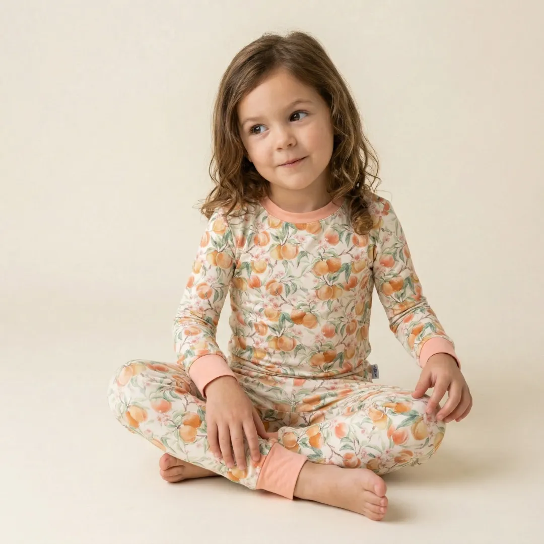 Bamboo Two-Piece Pajama Peach Garden