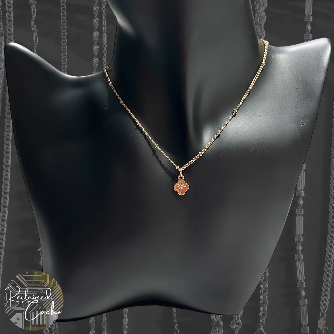 Gold Dainty Necklace with Charm