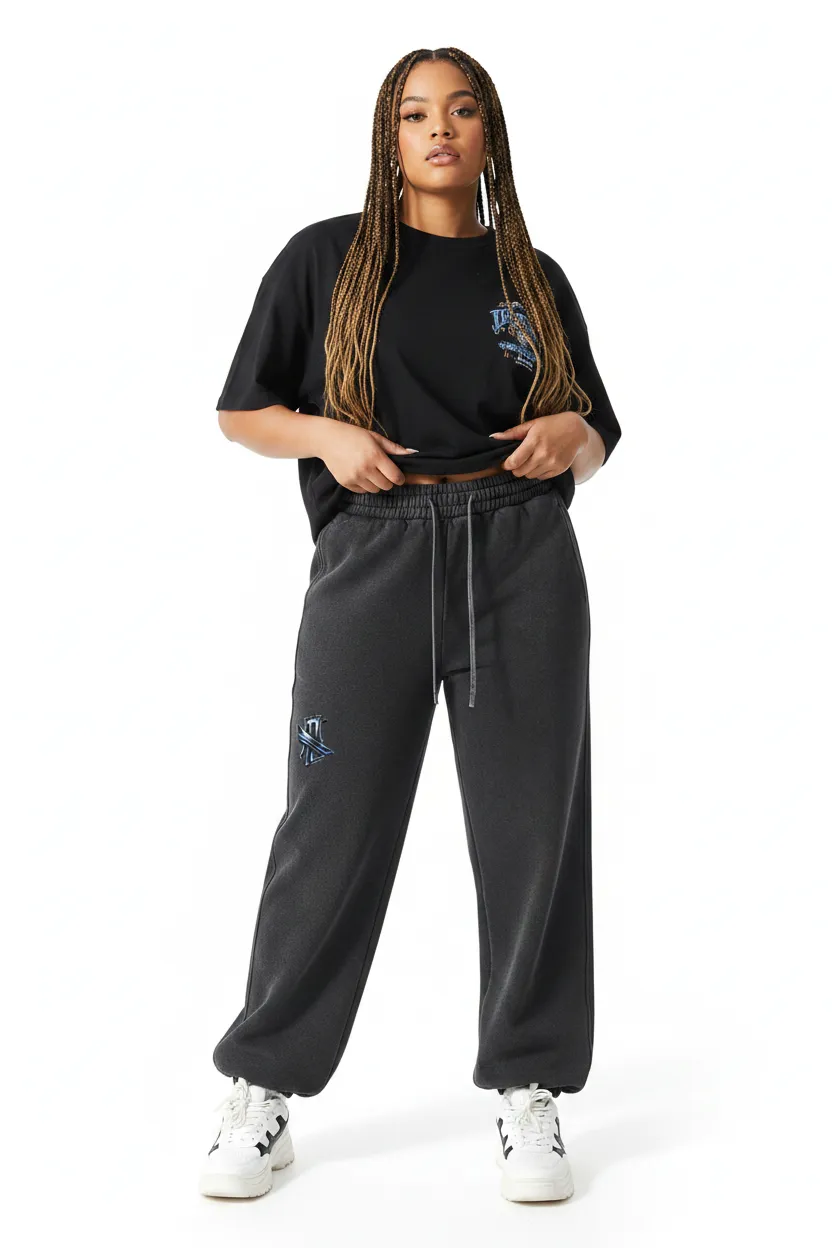 "Brooklyn Republic Essentials" Frayed Enzyme Washed Fleece Sweatpants