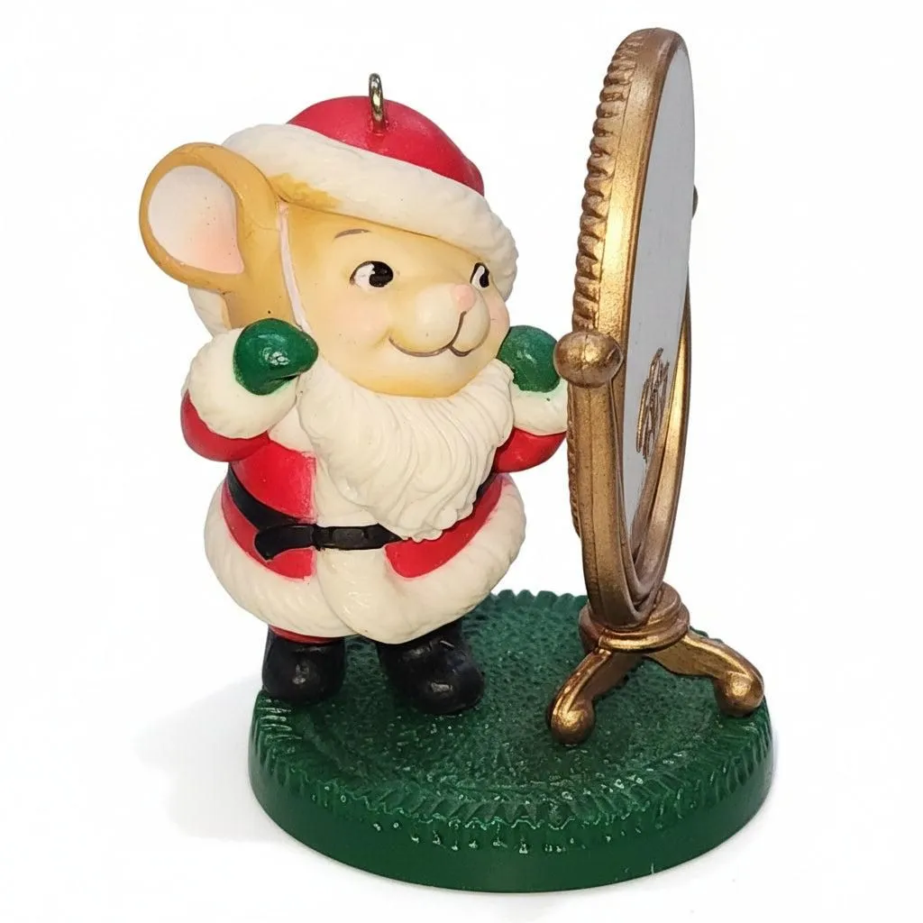 Vintage Avon Ornament Melvin P Merrymouse Christmas Mirror 1982 NO BOX av03 CLEARANCE