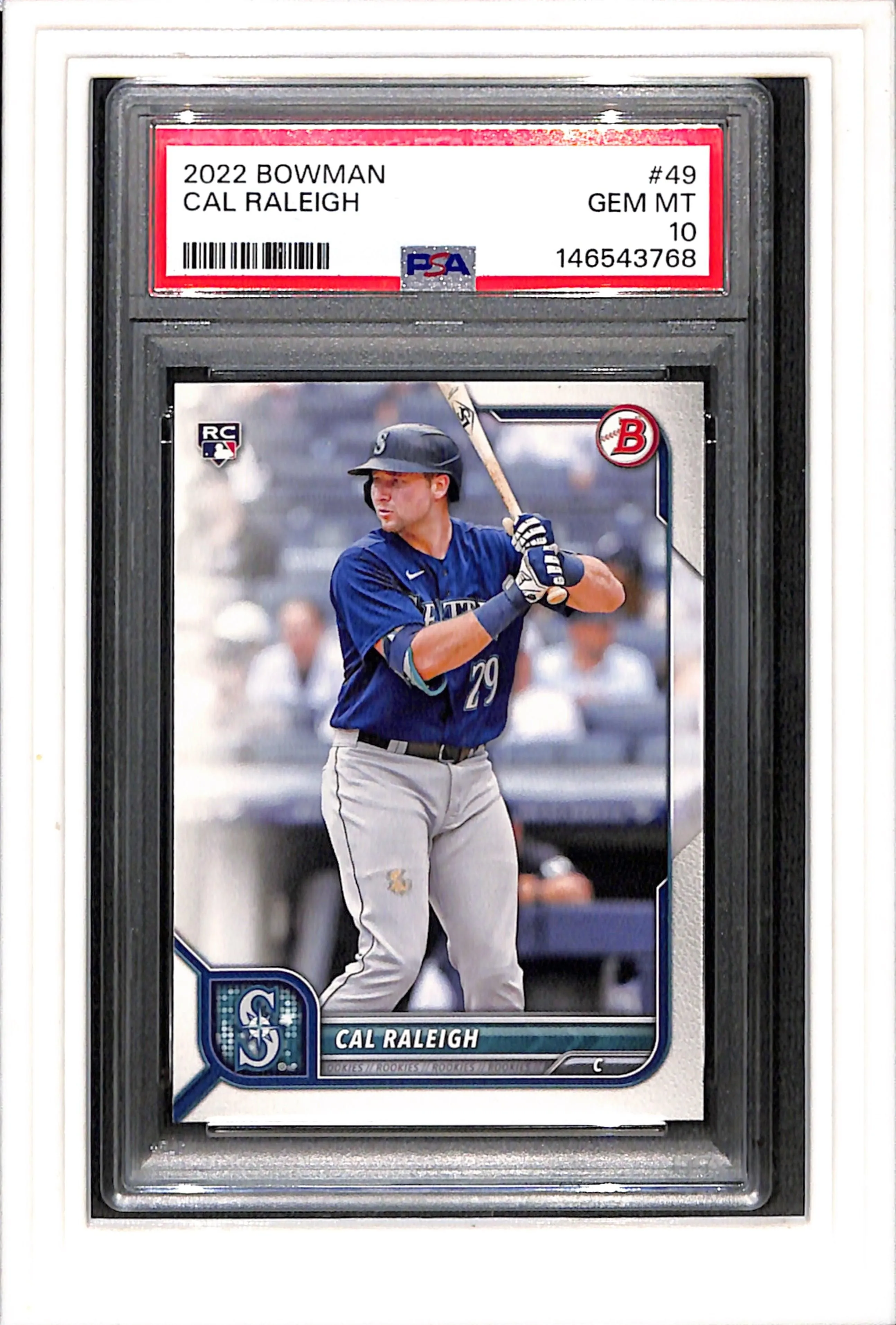 2022 Bowman #49 Cal Raleigh PSA 10 SN 146543768