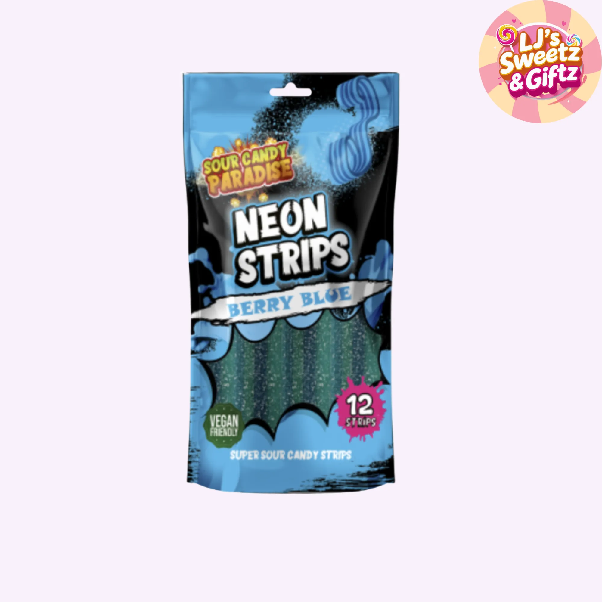 Candy Paradise Neon Strips Berry Blue 130g