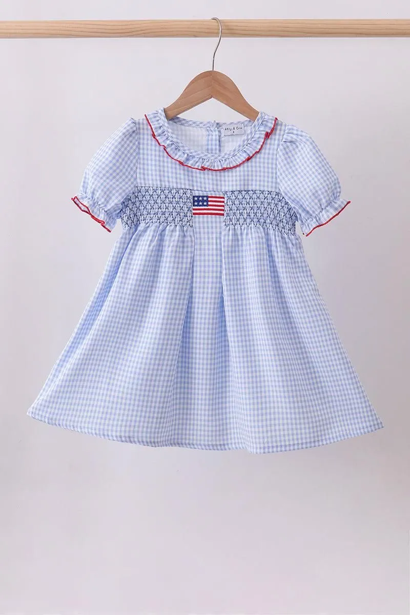 Blue Flag Smocked Ruffle Dress