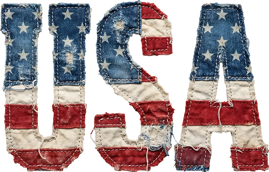 DTF Transfer – USA Patchwork Multi Sizes (PA-UA002)