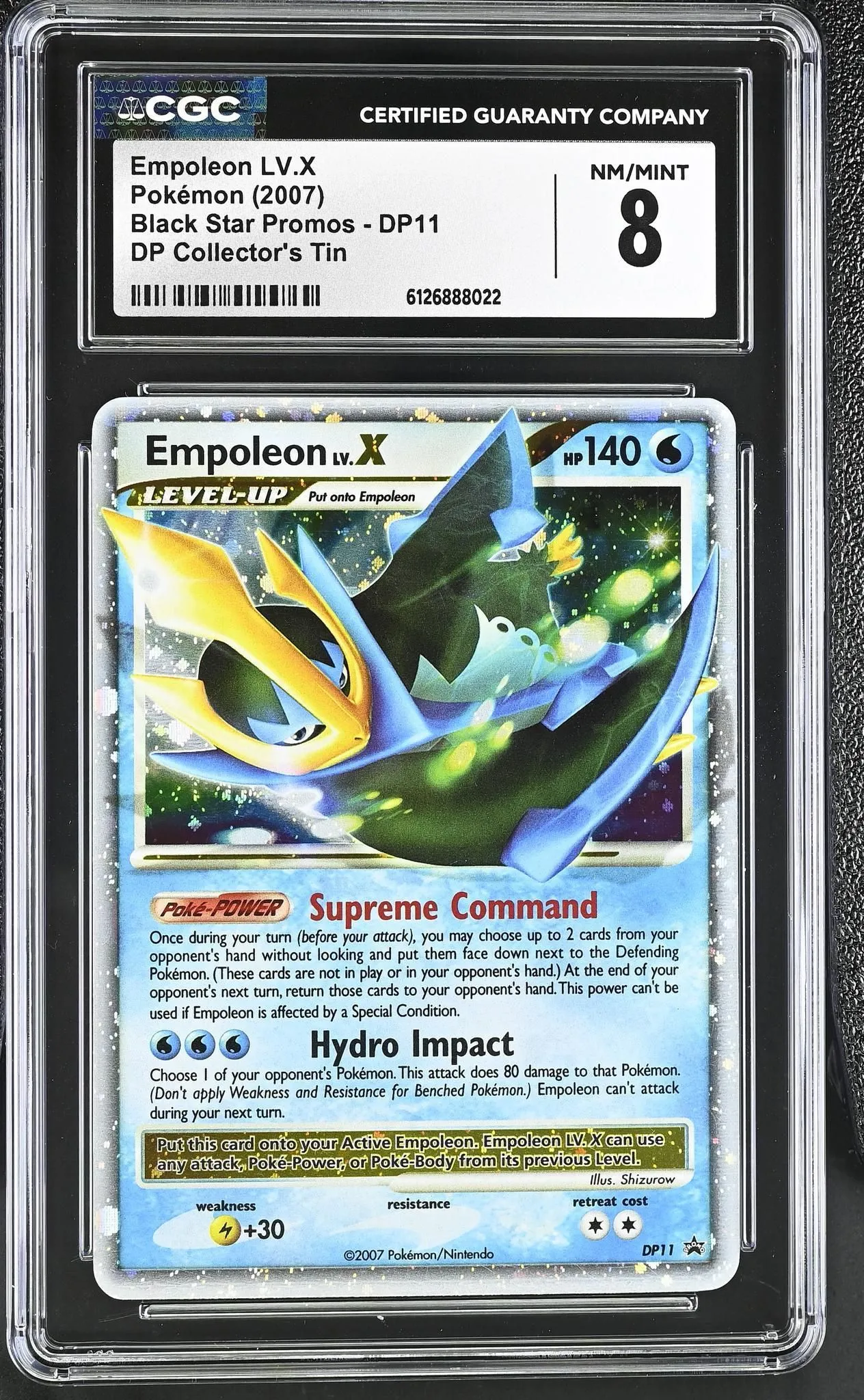 2007 Black Star Promos #DP11 Empoleon LV.X DP Collector's Tin CGC 8