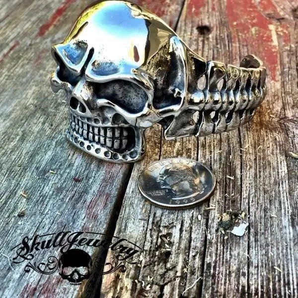 Boogie With Stu - Big, Bold & Heavy Skull Bangle Bracelet (#841)