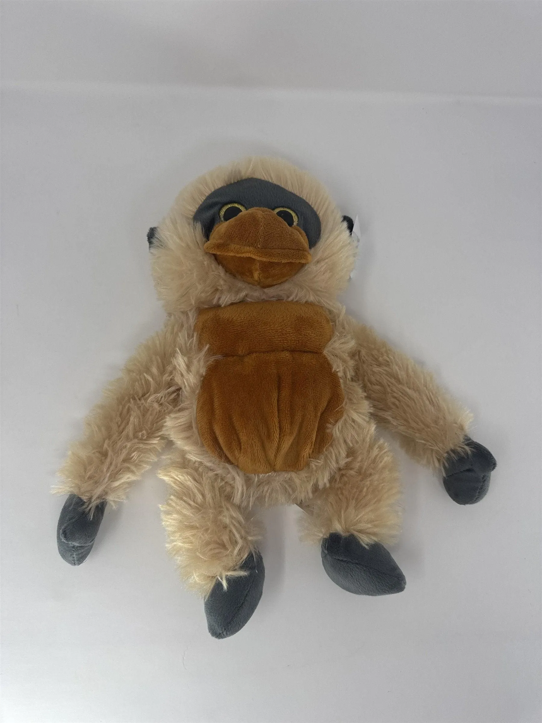Goffa International Brown Tan Monkey Plush Stuffed Animal Sitting Soft Toy 11”
