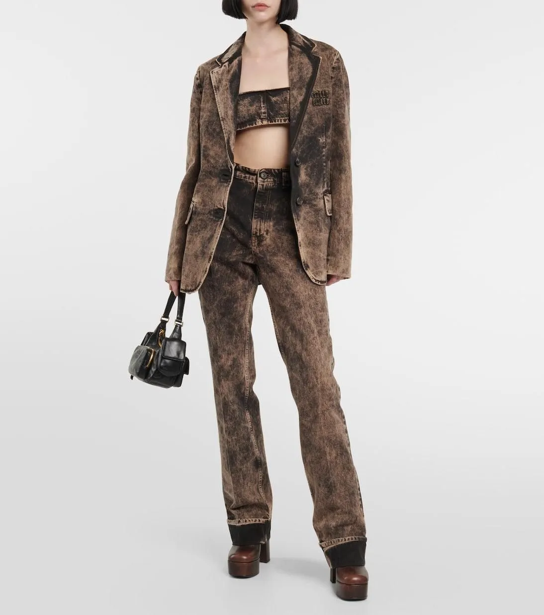 Miu Miu Marble Wash Denim Jeans | Size 46 | New With Tags
