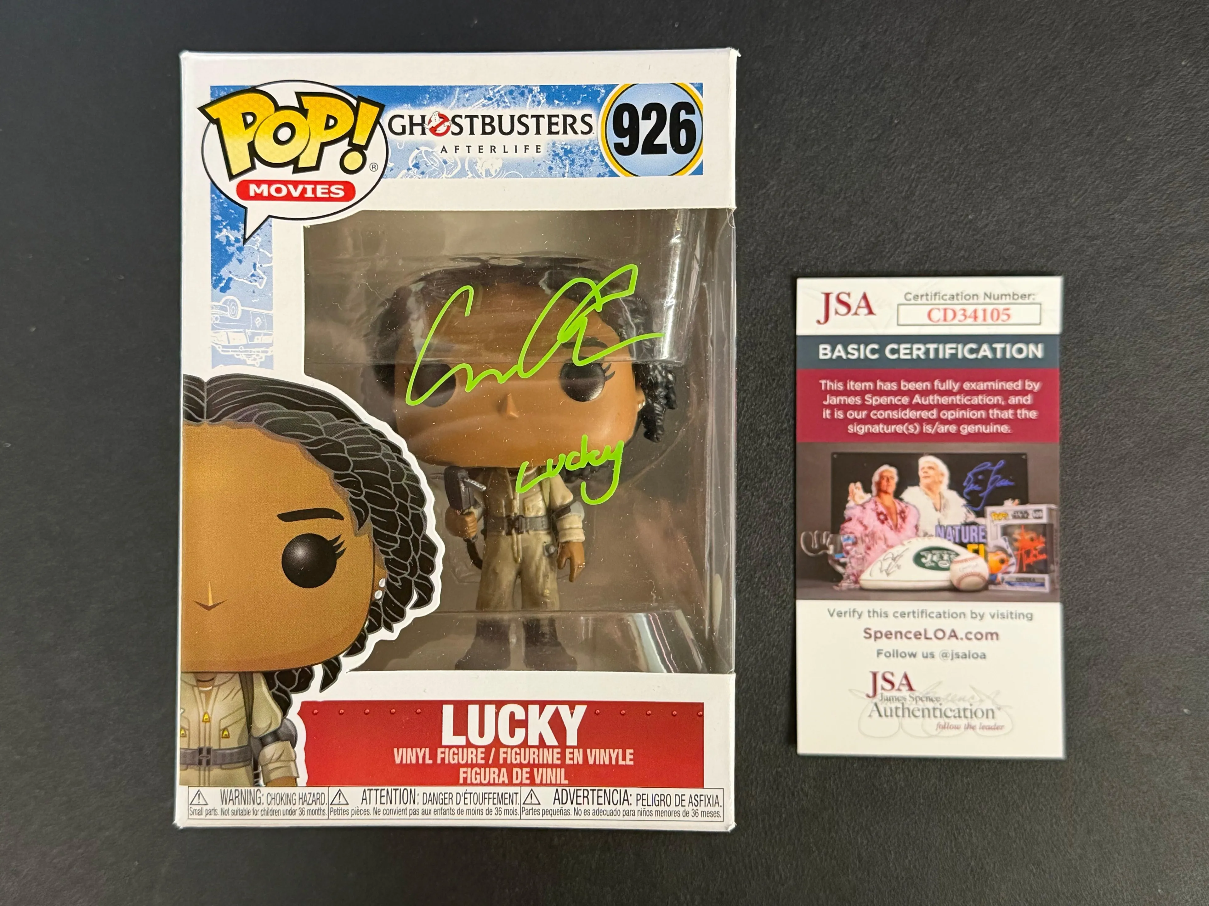 Celeste O'Connor Signed Ghostbusters Lucky #926 Funko - JSA COA
