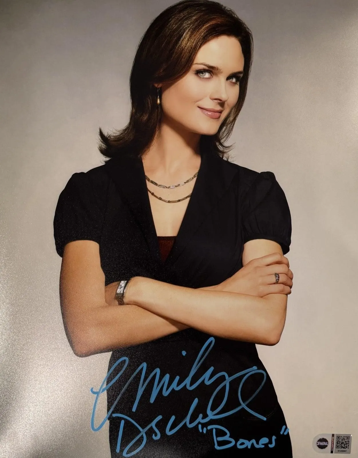 Emily Deschanel Signed 11x14 Bones Photo as Temperance Brennan - SWAU COA