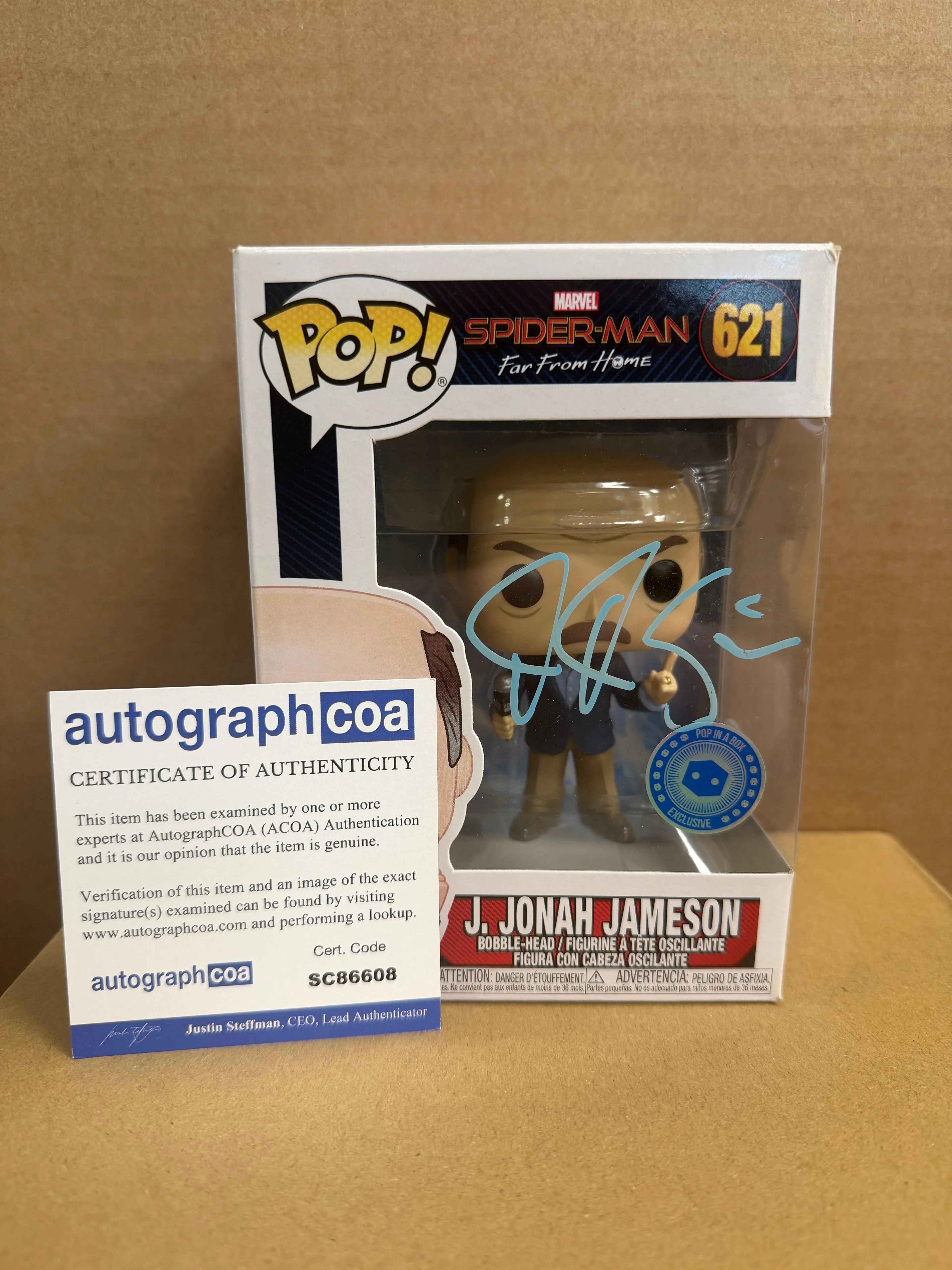 Funko Pop! Marvel J. Jonah Jameson Signed J K Simmons #621 COA