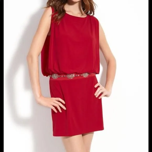 Product image for NwT Laundry by Shelli Segal Jersey Blouson Dress with Back Keyhole Sz 4 …