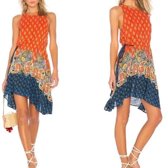 Product image for NWT Free People Rendezvous Girl Dress sz small orange blue