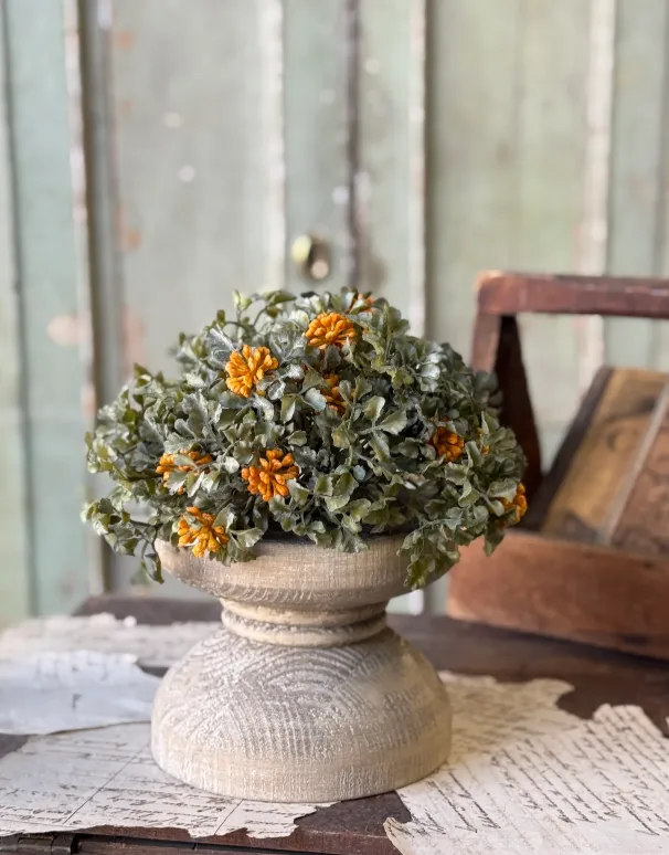 Glenmere Berry Half Sphere | 8" | mustard  | faux floral home decor